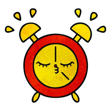 Retro grunge doku karikatür bir çalar saat