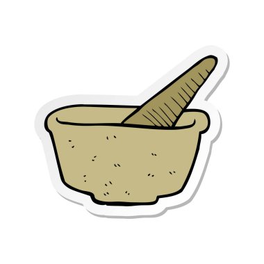 etiket bir karikatür havaneli ve harç