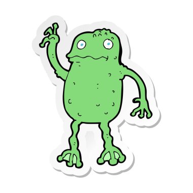 etiket bir karikatür kurbağa