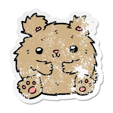 sevimli çizgi ayı sıkıntılı etiket