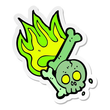 etiket bir karikatür Cadılar Bayramı kemik numarası