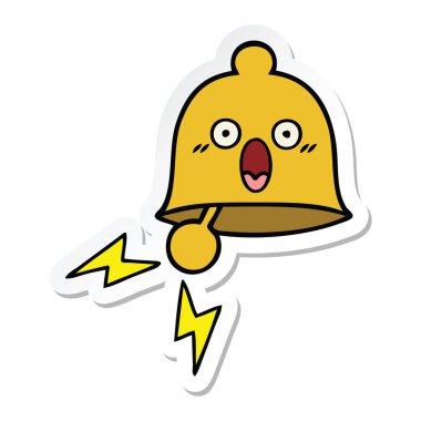 Zili çalmadan bir sevimli çizgi etiket