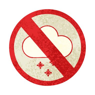 Retro illüstrasyon stil karikatür bir hiçbir kar işareti izin