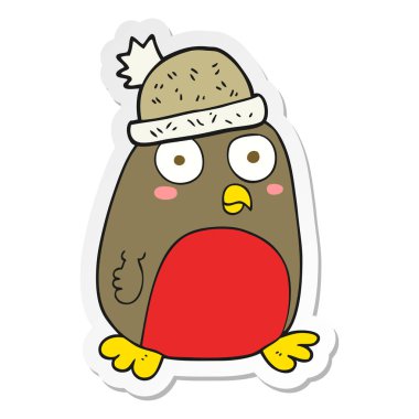 etiket bir karikatür Noel robin