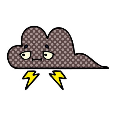 bir fırtına bulutu çizgi roman tarzı karikatür