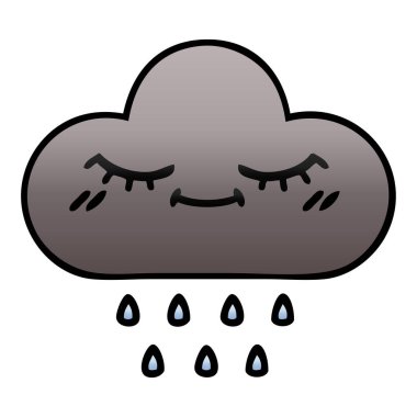 bir fırtına yağmur bulutu degrade gölgeli karikatür