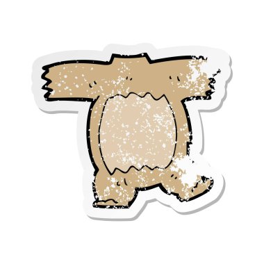 Retro sıkıntılı etiket bir çizgi film oyuncak ayı vücut (mix ve m