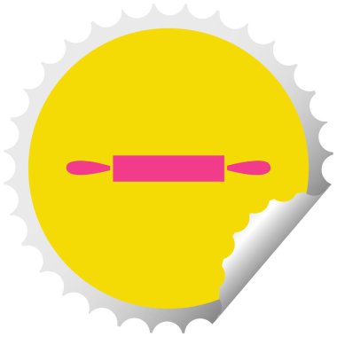 Bir oklava dairesel peeling etiket karikatür