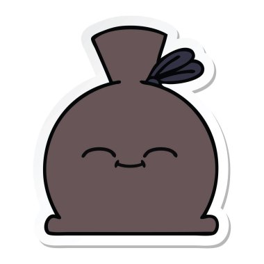 sevimli çizgi çuval etiket