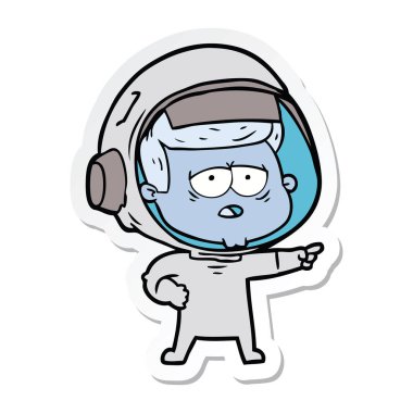 bir çizgi film yorgun astronotun etiket