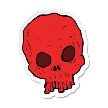 etiket bir çizgi film ürkütücü kafatası