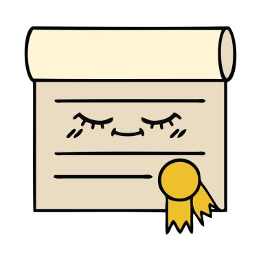 Sertifika sevimli çizgi