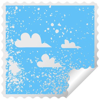 sıkıntılı kare etiketi simgesi bulut peeling