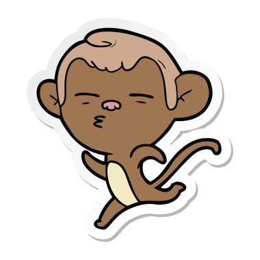 etiket bir karikatür şüpheli maymun