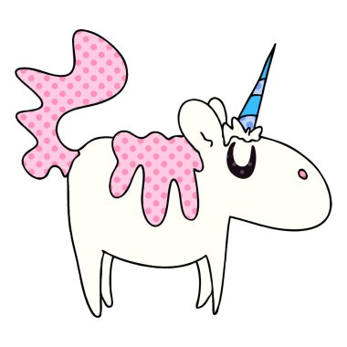 çizgi roman tarzı ilginç çizgi film tek boynuzlu at