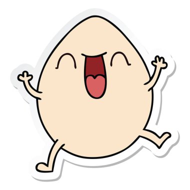 ilginç bir el etiket karikatür yumurta çizilmiş