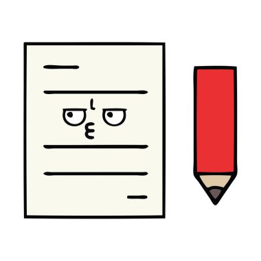 sevimli çizgi test kağıt