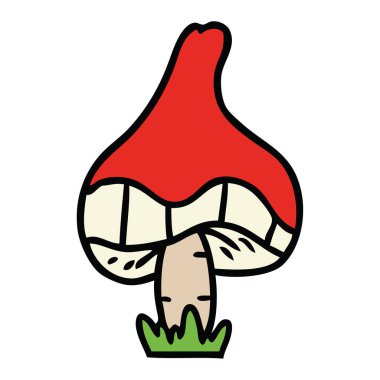 elle çizilmiş karikatür doodle tek bir mantar