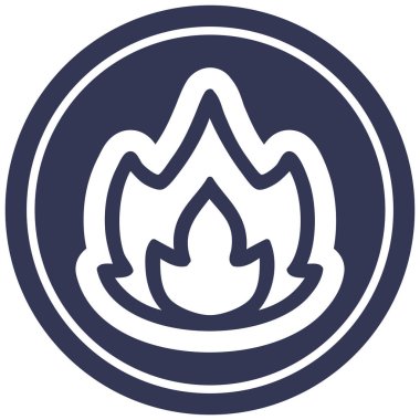 basit alev dairesel simgesi simgesi