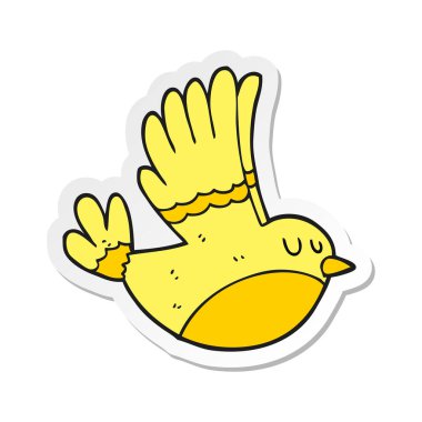 etiket kuş uçan bir karikatür