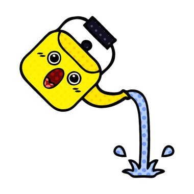 çizgi roman tarzı çizgi film dökerek su ısıtıcısı