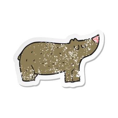 bir çizgi film ayının Retro sıkıntılı etiket