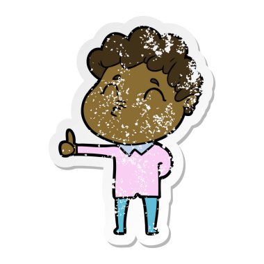 surat asmayı bir çizgi film adamın sıkıntılı etiket