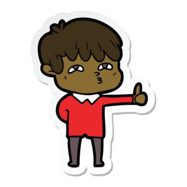 bir çizgi film meraklı adam etiketi