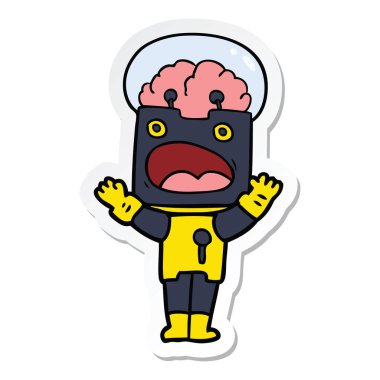 bir çizgi film robot Sticker