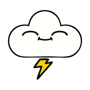 sevimli çizgi bir gök gürültüsü bulut