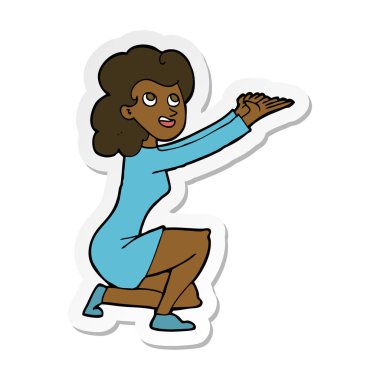 etiket bir çizgi film kadın sunum jest