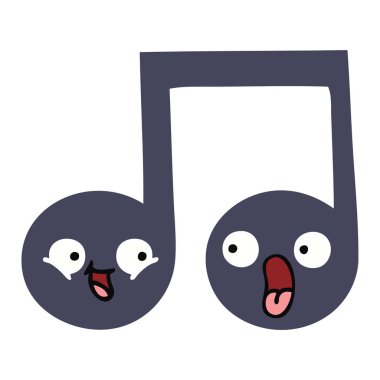 düz renk retro karikatür bir nota