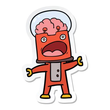 bir çizgi film robot Sticker