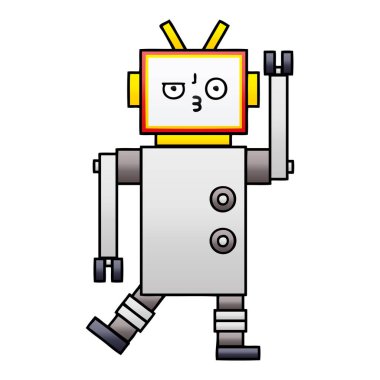 bir robot degrade gölgeli çizgi film