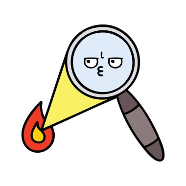 sevimli çizgi bir büyüteç