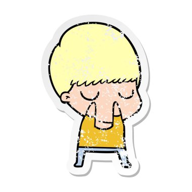 bir çizgi film sakin çocuk sıkıntılı etiket