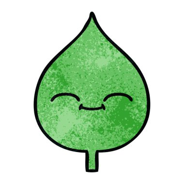 Retro grunge doku karikatür ekspresiyon yaprak