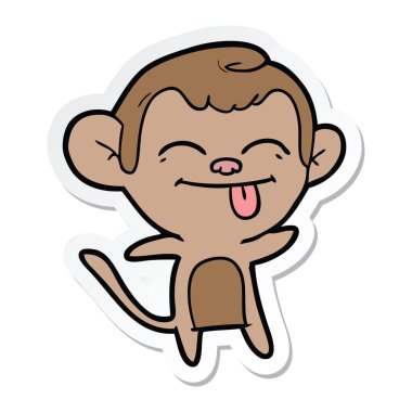 komik karikatür maymun etiket