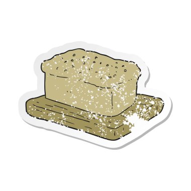 bir çizgi film somun ekmek Retro sıkıntılı etiket