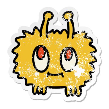 ilginç bir el sıkıntılı etiket çizgi film uzaylı çizilmiş