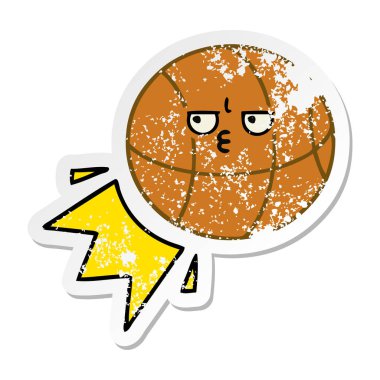sevimli çizgi basketbol sıkıntılı etiket