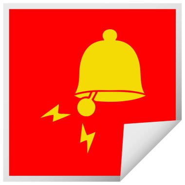 Zili çalmadan etiket karikatür peeling Meydanı