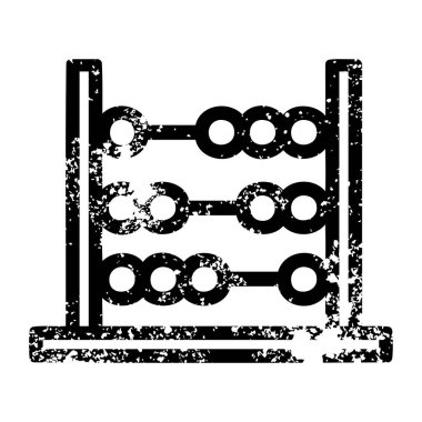 geleneksel abacus sıkıntılı simgesi