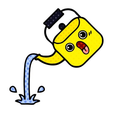 çizgi roman tarzı karikatür dökülen bir Kettle