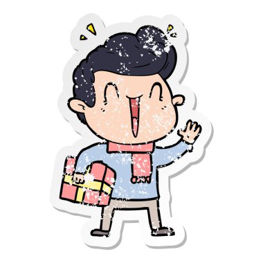 adam bir karikatür sıkıntılı etiket heyecanlı