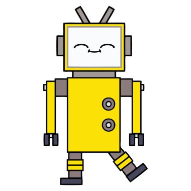 sevimli çizgi bir robot