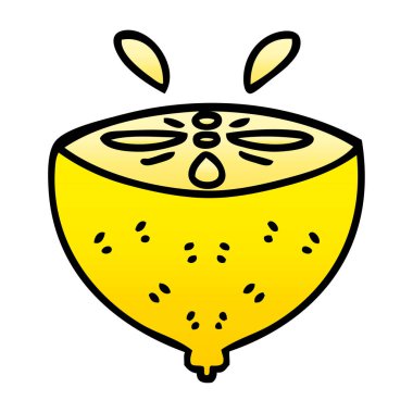 ilginç degrade gölgeli karikatür limon