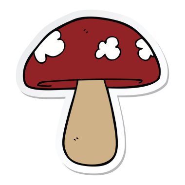 etiket bir karikatür mantar