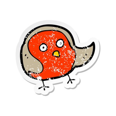 bir çizgi film Robin Retro sıkıntılı etiket