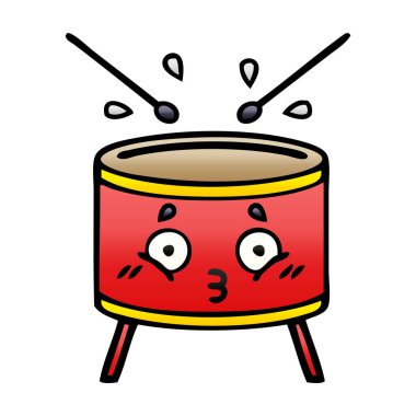 Degrade gölgeli karikatür bir davul